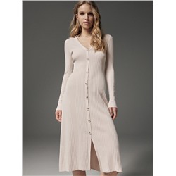 Strickkleid mit Gestreifter Struktur