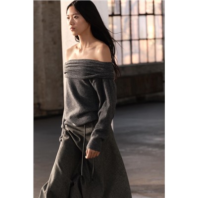 DRAPED KNIT SWEATER