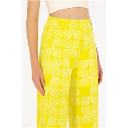 Kadın Neon Sarı Örme Pantolon