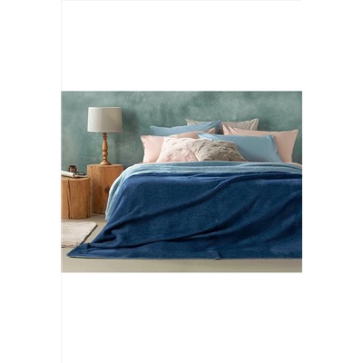 English Home Plain Pamuklu King Size Battaniye 220x240 Cm Mavi - Lacivert TYC00709236003