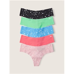 PINK 5-PACK NO-SHOW THONG UNDERWEAR
