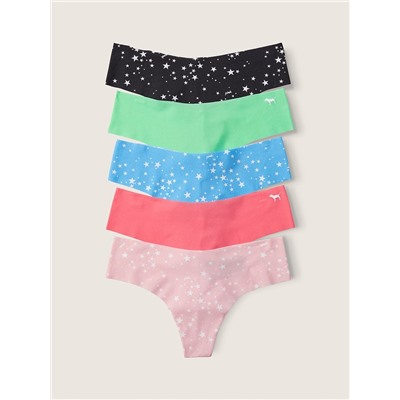 PINK 5-PACK NO-SHOW THONG UNDERWEAR