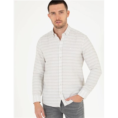 Haki Slim Fit Uzun Kollu Gömlek
