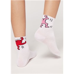 Kurze Sportsocken aus Baumwolle mit Motiv Keith Haring™