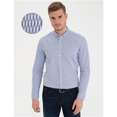 Lacivert Regular Fit Uzun Kollu Gömlek