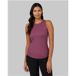 WOMEN'S SOFT RIB HIGH NECK TANK