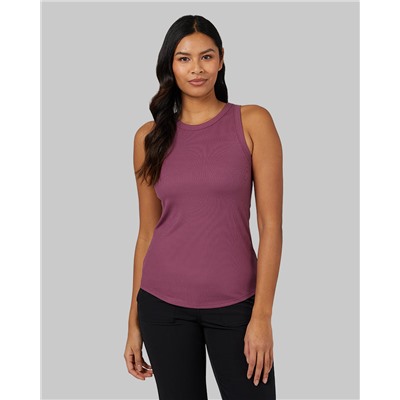WOMEN'S SOFT RIB HIGH NECK TANK