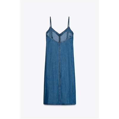 Z1975 DENIM STRAPPY MIDI DRESS