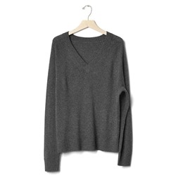 Wool- cashmere blend V-neck sweater
