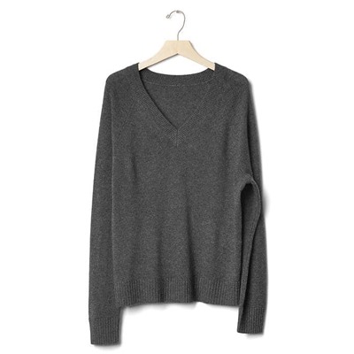Wool- cashmere blend V-neck sweater