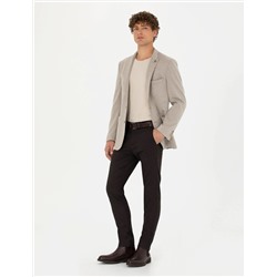 Koyu Kahverengi Slim Fit Kanvas Pantolon
