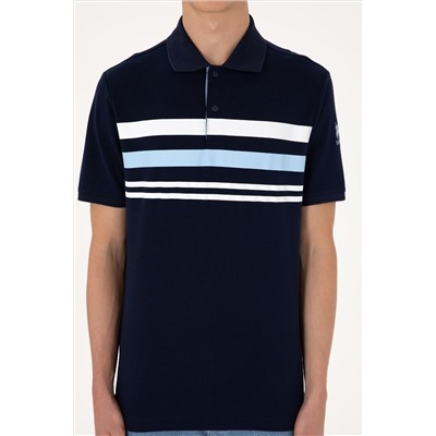 Erkek Regular Fit Polo Yaka Lacivert Tişört