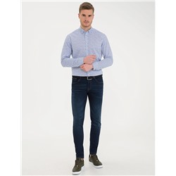 Lacivert Regular Fit Uzun Kollu Gömlek