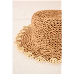 Sombrero playa rafia ondulado