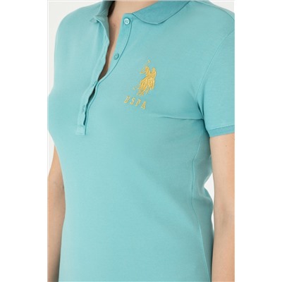 Kadın Mint Polo Yaka Mini Boy Örme Elbise