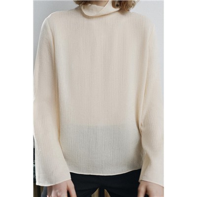 ZW COLLECTION SEMI-SHEER CREASED-EFFECT BLOUSE