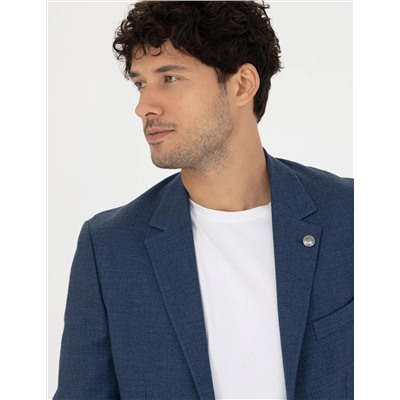 Açık Lacivert Slim Fit Blazer Ceket