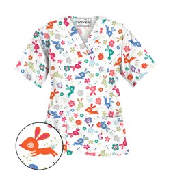 UA Springtime Hop White Scrub Top