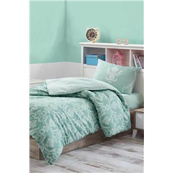Ev & Ev Home Tek Kişilik Kolay Ütülenir Nevresim Takımı Pure SuYeşili Ep-010201