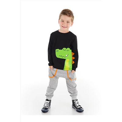 Denokids Timsah Tırtır Erkek Çocuk Pantolon Takım CFF-19K1-037