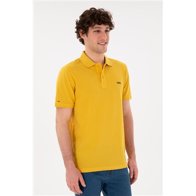 Erkek Regular Fit Polo Yaka Safran Basic Tişört