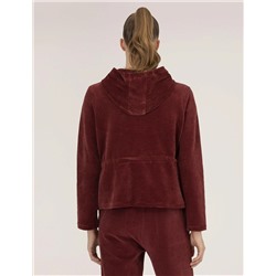 Bordo Comfort Fit Kapüşonlu Sweatshirt