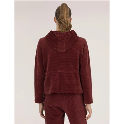 Bordo Comfort Fit Kapüşonlu Sweatshirt