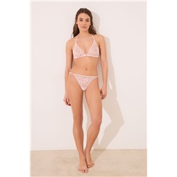 Tanga tira encaje rosa