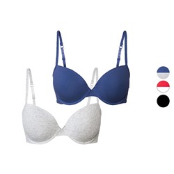 esmara® Damen Bügel BHs, 2 Stück, mit gepaddeten Cups