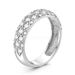 Серьги из серебра с фианитами родированные 925 пробы 10-0887