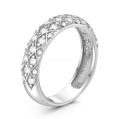 Серьги из серебра с фианитами родированные 925 пробы 10-0887
