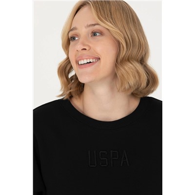 Kadın Siyah Bisiklet Yaka Sweatshirt