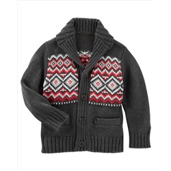 Fair Isle Shawl Collar Cardigan