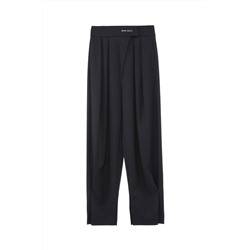 Pantalón recto de lana Negro