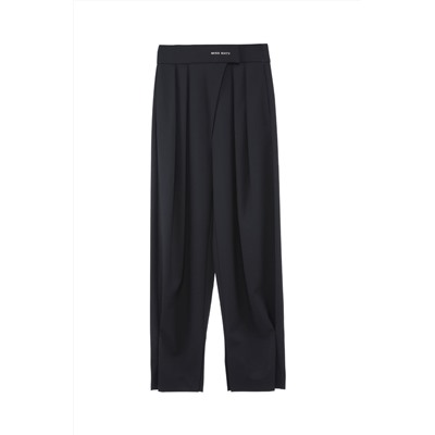 Pantalón recto de lana Negro