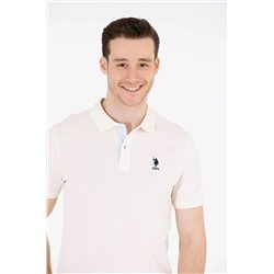 Erkek Krem Basic Polo Yaka Tişört