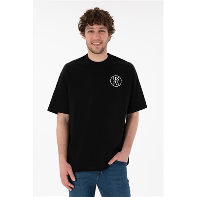 Erkek Oversize Fit Bisiklet Yaka Siyah Tişört