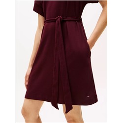 Gold Crest Logo Belted T-Shirt Dress