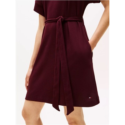 Gold Crest Logo Belted T-Shirt Dress