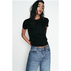 RIBBED SHORT SLEEVE T-SHIRT