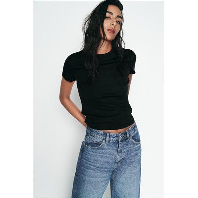 RIBBED SHORT SLEEVE T-SHIRT