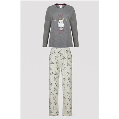 Penti Hedwig Uzun Kollu Pantolon Pijama Takımı - Harry Potter Koleksiyonu PNNDDT8323SK-MIX