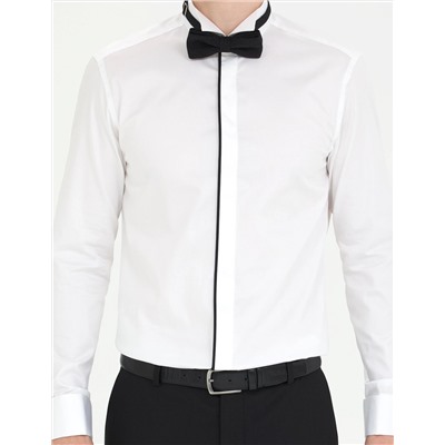 Beyaz Slim Fit Smokin Gömlek