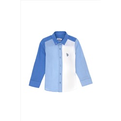 Erkek Çocuk Mavi Uzun Kollu Gömlek