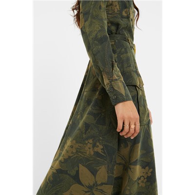 Vestido camisero largo evasé