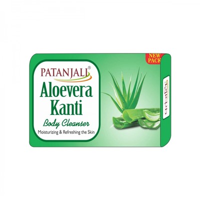 PATANJALI Aloevera Kanti Body Cleanser  Мыло травяное натуральное Алое Вера Канти 150г