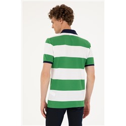 Erkek Regular Fit Polo Yaka Yeşil Tişört