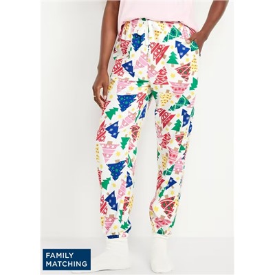 High-Waisted Flannel Pajama Joggers for Women