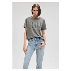 MaviLogo Baskılı Gri Tişört Regular Fit / Normal Kesim 1611990-70122