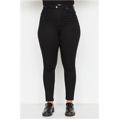 Solmayan Siyah Yüksek Bel Esnek Skinny Jeans TBBAW23CJ00061